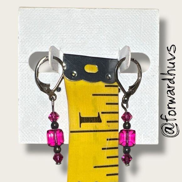 Bundle Sale 3 for $15 | Artisan Earrings – Pink Beads with Dark Spacers - Picture 6 of 7